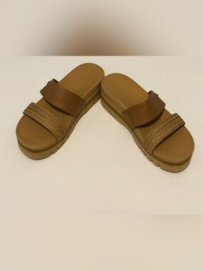 Reef Women's Size 10 Banded Horizon Tan Slip On Support Sandals Double Strap